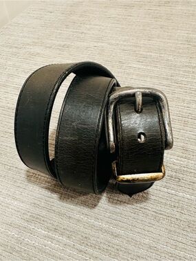Vintage Canyon River Blues Men's Black Leather Belt Thick Heavy Duty Sz 36